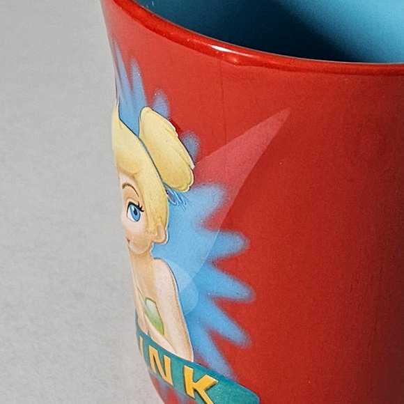 Disney Store Tinker Bell Tink 3D Ceramic Red coffee Mug Cup 16 oz Tinkerbell - Picture 2 of 8